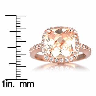 Emitations Marinas Rose Gold Cushion Cut Engagement Ring   Peach