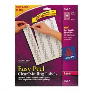 Avery Laser Address Labels, 1/2 x 1 3/4, Clear, 2000/Box   Office