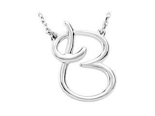 Script Initial Necklace in Sterling Silver, Letter B