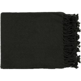 Libby Langdon Jamison Handmade Solid Herringbone Texture Decorative Throw, Black