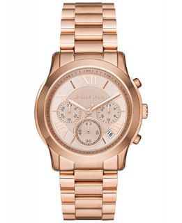 Michael Kors Womens Chronograph Cooper Rose Gold Tone Stainless Steel