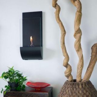 Nu Flame Torcia 11.75 in. Wall Mount Decorative Bio Ethanol Fireplace in Matte Black NF W3TOA