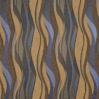 F529 Blue Beige And Grey Abstract Striped Chenille Upholstery Fabric