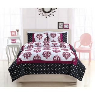 Bed Ink Franchesca Pink Dot Full Comforter Set   Home   Bed & Bath