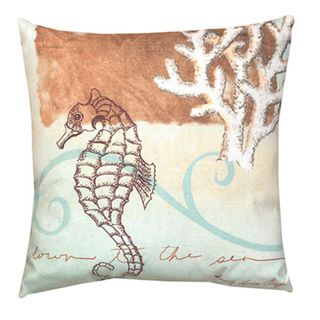 Watercolor Seahorse 20 inch Decorative Throw Pillow