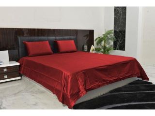 300 Thread Count Egyptian Cotton Solid Burgundy Full XL Sheet Set