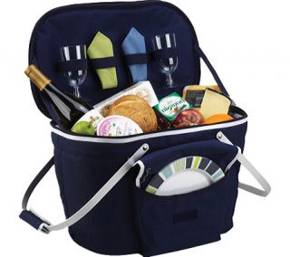 Picnic at Ascot Collapsible Insulated Picnic Basket for Two   Navy