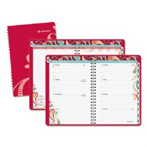 Playful Paisley Weekly/Monthly Appointment Book, 5 1/2 x 8 1/2, Pink, 2016