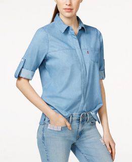 Levis® High Low Roll Tab Sleeve Shirt   Tops   Women