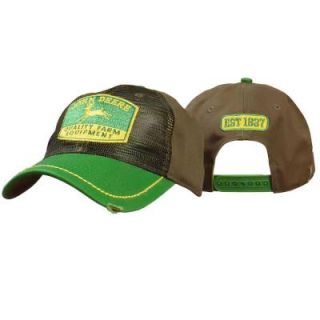 John Deere Mesh Front Trucker Cap / Hat with Distressed Grinding and Enzyme Wash 13080282GR00