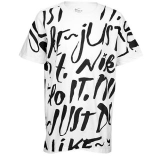 Nike Graphic T Shirt   Boys Grade School   Casual   Clothing   White/Black