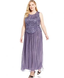 Patra Plus Size Embellished Popover Gown   Dresses   Women