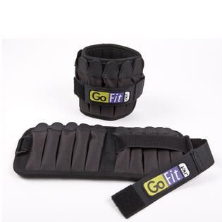 GoFit 10 lb Padded Adjustable Ankle Weight Set   5 lbs each   Fitness
