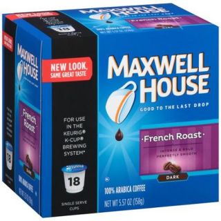 Maxwell House Cafe Collection French Roast Dark Roast Coffee Single Serve Cups, 18 count
