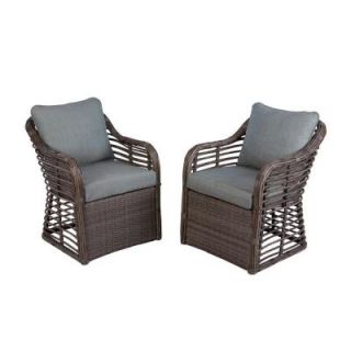 Hampton Bay Cane Crossing All Weather Wicker Patio Chat Chairs with Spa Cushions (2 Pack) 153 105 LC PR