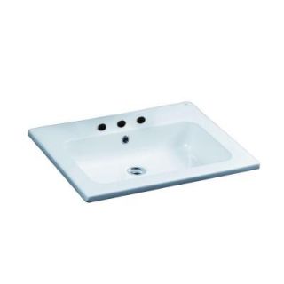 Barclay Products Cilla Drop In Bathroom Sink in White 4 158WH