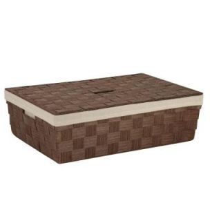 Honey Can Do 23.5 in. x 6.5 in. Brown Paper Rope Underbed Basket STO 03733