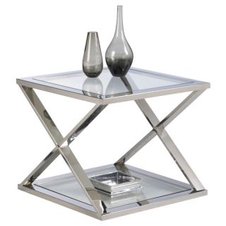 Sunpan Ikon Gotham Polished Steel End Table   16388197  