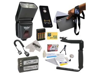 Dedicated E TTL Speed Light Flash Kit for The Nikon D700, D300S, D300, D200, D100, D90, D80, D70, D70s, & D50 Digital SLR Cameras Includes Vivitar DF 293 TTL LCD Bounce Zoom Flash With LCD Display +