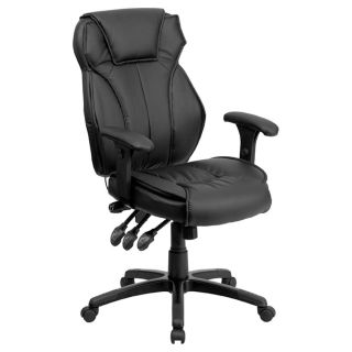 Offex High Back Black Leather Executive Office Chair with Triple