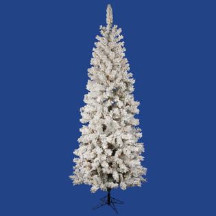Vickerman 6.5 Flocked Pacific Pencil Tree with 300 Dura Lit Clear