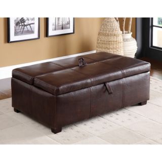 Furniture of America Kaya Bicast Leather Ottoman/ Sleeper   13036714