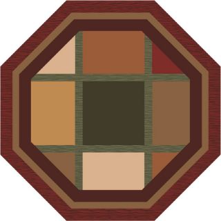 Milliken Ababa Octagonal Brown Transitional Tufted Area Rug (Common 8 ft x 8 ft; Actual 7.58 ft x 7.58 ft)