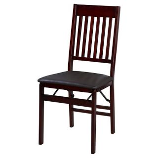 Triena Mission Back Folding Chair   Brown (Set of 2)