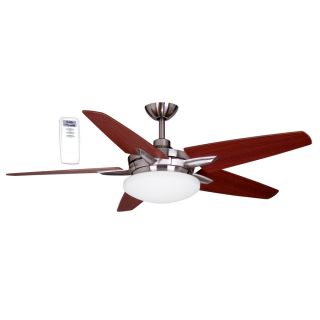 Litex 52 in Brushed Nickel Downrod Mount Ceiling Fan with Light Kit and Remote Control