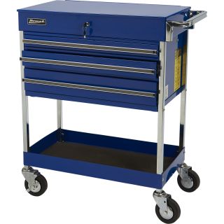 Homak 3-Drawer Industrial Service Cart — Blue, Model# BL05500200  Work Carts