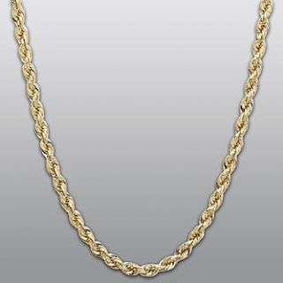 Yellow Gold 10K Rope Chain Necklace   Jewelry   Pendants & Necklaces