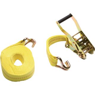 SmartStraps Hay Bale Ratchet Strap with J-Hook — 40ft. x 2in., 10,000-Lb. Breaking Strength, Yellow, Model# 1813  Ratchet Tie Down Straps