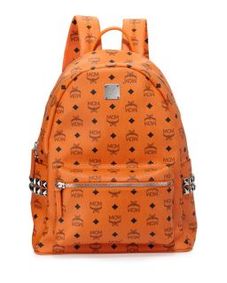 MCM Stark Side Stud Medium Backpack, Orange