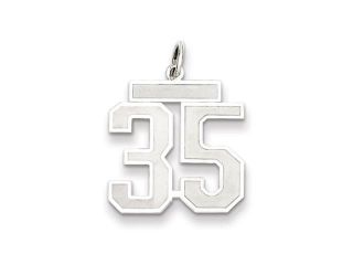 The Jersey Medium Jersey Style Number 35 Pendant in Sterling Silver
