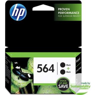 HP 564 Black Original Ink Cartridges, Twin Pack (C2P51FN)