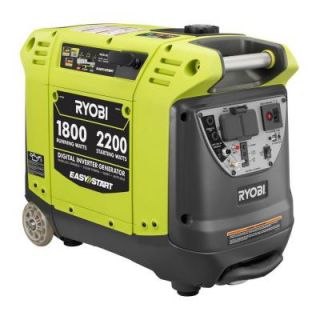 Ryobi 2,200 Watt Green Gasoline Powered Digital Inverter Generator RYI2200