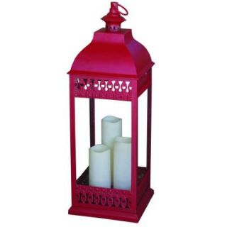 Smart Design San Nicola Triple Red LED Candle Lantern 80070