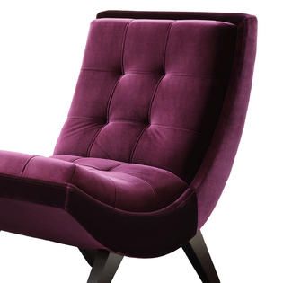 Oxford Creek  Purple Velvet Chair & Ottoman