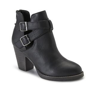 Route 66   Womens Erin Black Synthetic Leather Ankle Boot