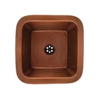 Whitehaus Collection Dual Mount Hammered Copper 15x15x7 0 Hole Single Bowl Bar/Prep Sink WHCOLV1414 HCO