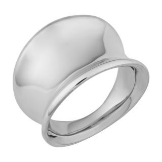 Argento Italia Sterling Silver High Polish Concave Wide Band Ring
