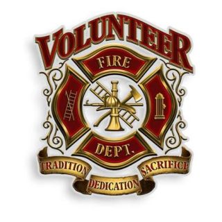 Erazor Bits Volunteer Firefighter Reflective Vinyl Decal, 12"