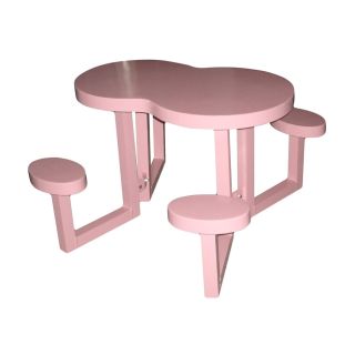 Ofab Pink Cast Aluminum Picnic Table