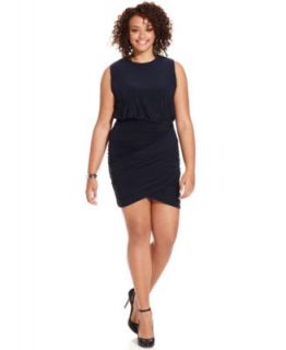 Love Squared Plus Size Sleeveless Cowl Neck High Low Dress