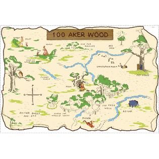 RoomMates  Winnie the Pooh   100 Aker Wood Peel & Stick Map