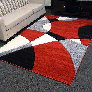 Hollywood design 284 area rug 5x7   Red