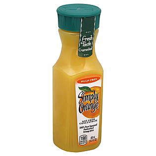 Simply Orange Orange Juice, Pulp Free, 13.5 fl oz (400 ml)   Food