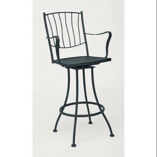 Wrought Iron Swivel Bar Stool with Arms   Aurora (Old World)