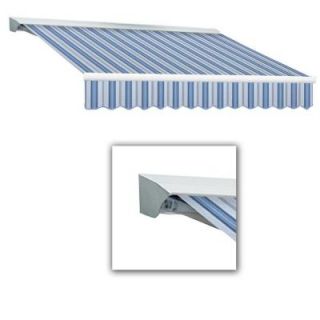 AWNTECH 16 ft. LX Destin with Hood Left Motor/Remote Retractable Acrylic Awning (120 in. Projection) in Blue Multi DTL16 153 BBGW