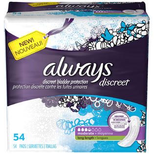 Always Discreet Always Discreet, Incontinence Pads, Moderate, Long